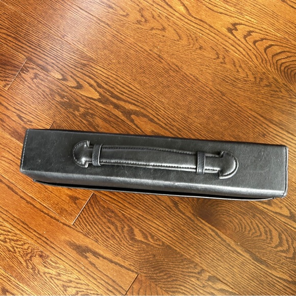 AUREX Black Leather Portfolio Case Zipper Binder - Picture 3 of 10